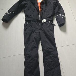 Bogner Black and Orange Vintage Ski Suit